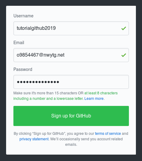 Formulário GitHub Screenshot Formulário GitHub