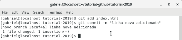 Terminal git commmit no branch novo Terminal git commmit no branch novo