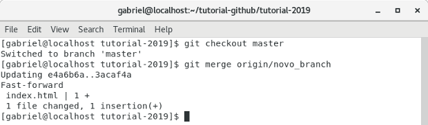 Terminal git merge origin/novo_branch Terminal git merge origin/novo_branch