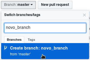 Screenshot GitHub Novo branch Screenshot GitHub Novo branch